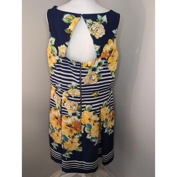 Dress Barn floral colorful sleeveless dress sz 16 - Picture 3 of 7